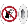 ISO Safety Sign - Do not wear gloves, P028, Laminated Polyester, 100mm, Do not wear gloves